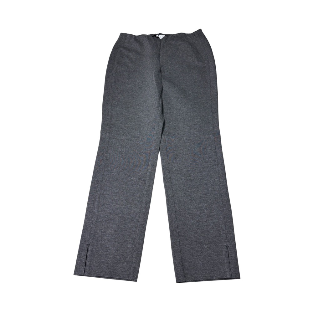 NWT J. Jill Charcoal Heather Ponte Slim-Leg Pull-On Pants Ankle Slits M W32 L30